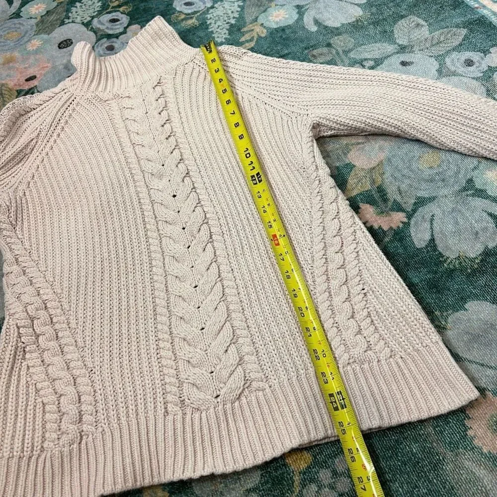 Lululemon Sweater Bring The Cozy Turtleneck Misty Pink Thick Cotton Cableknit 4